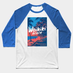 Hawaii Vintage Retro Travel Poster Baseball T-Shirt